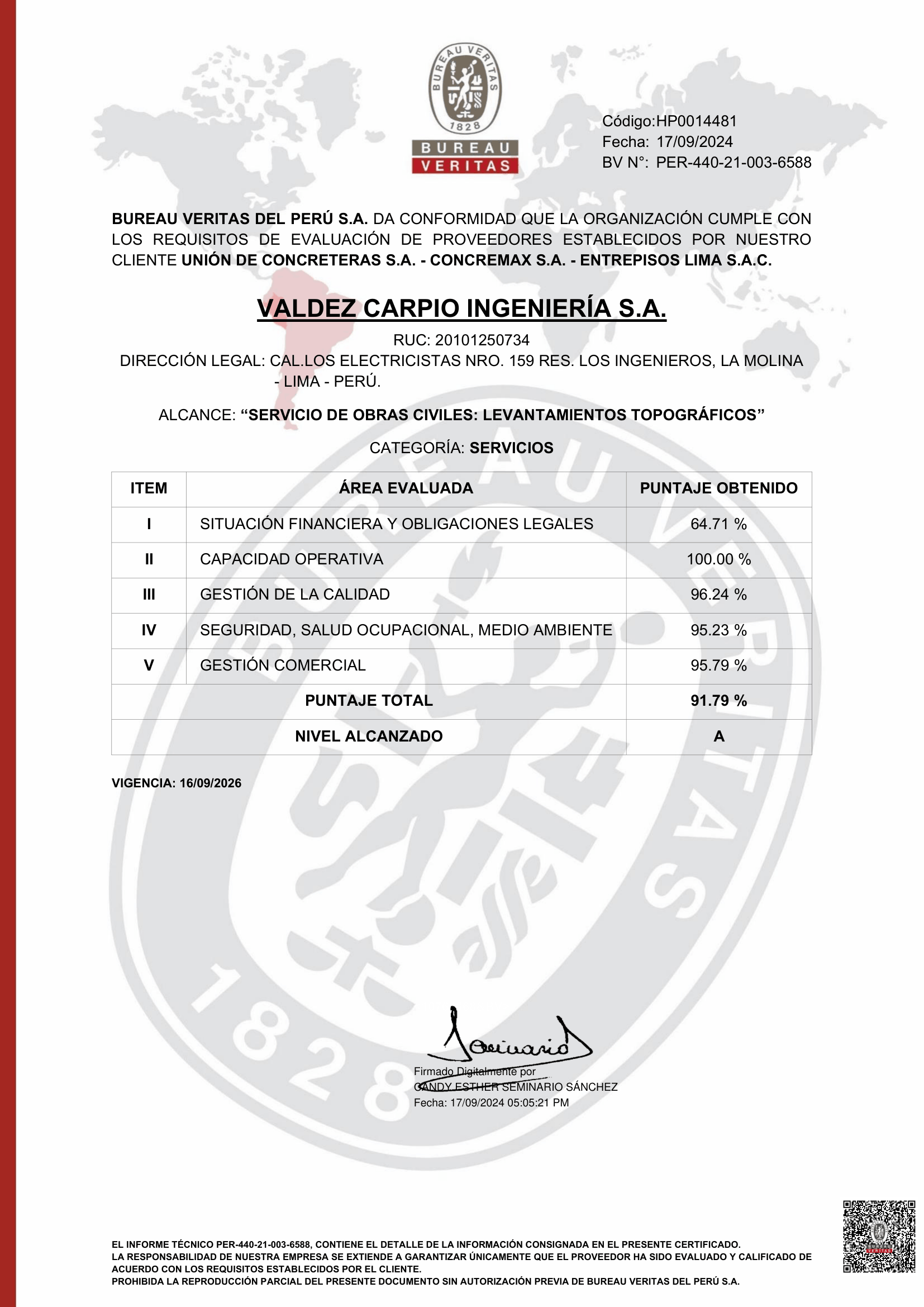 Certificado de Homologación